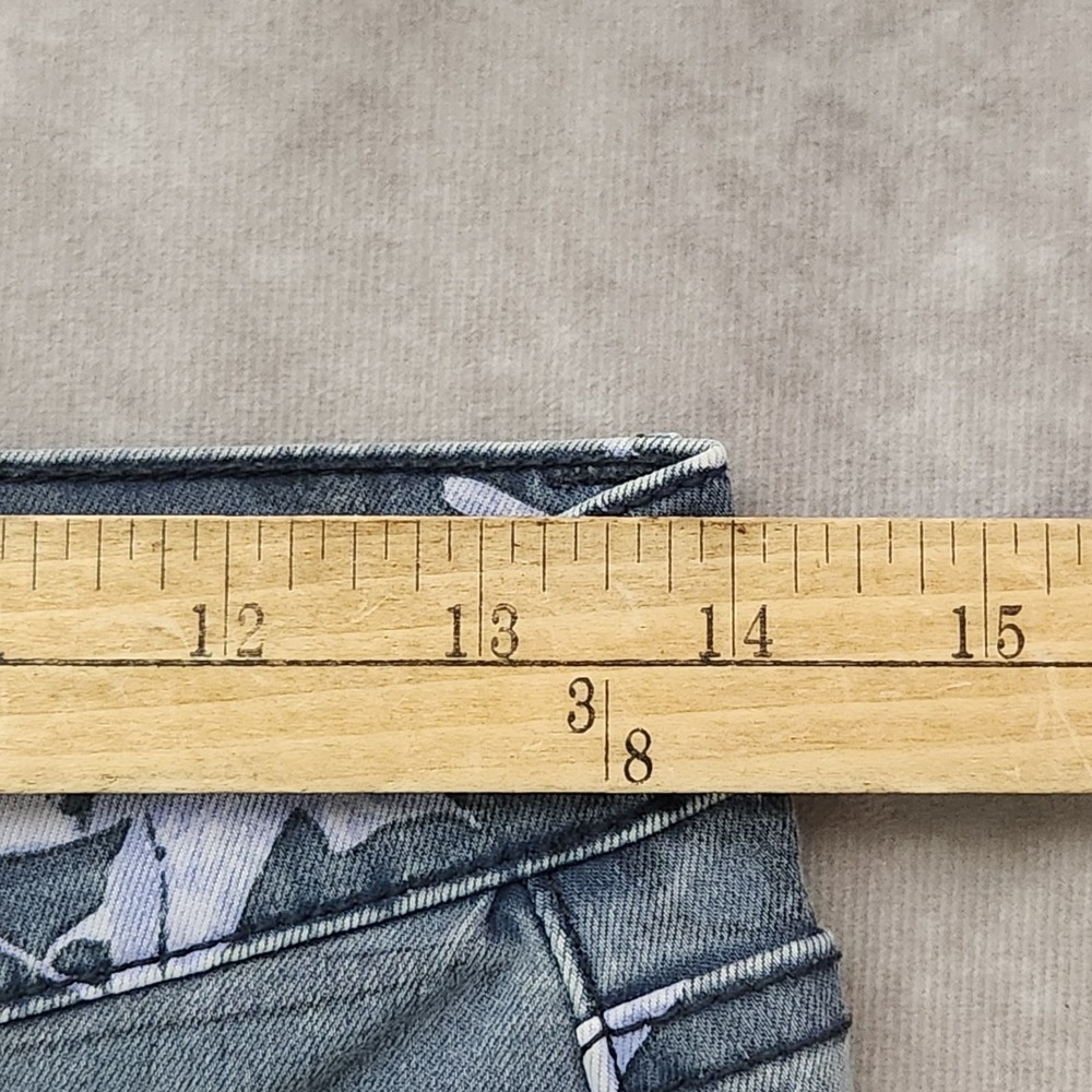 women's FREE PEOPLE leaf/palm Floral print Jeans/pants gray/lavender Size 27 - Picture 6 of 8